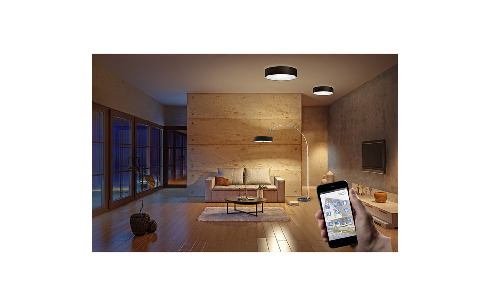 HLW LED LED Plafondlamp - Plafondverlichting - Trion Hotia - E27 Fitting - 3-lichts - Rond - Mat Zwart - Aluminium