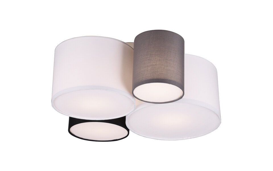 HLW LED LED Ceiling Lamp - Ceiling Lighting - Trion Hotia - E27 Fitting - 4 Lights - Round - Multicolor - Aluminum HLW LED LED Ceiling Lamp - Ceiling Lighting - Trion Hotia - E27 Fitting - 4 Lights - Round - Multicolor - Aluminum