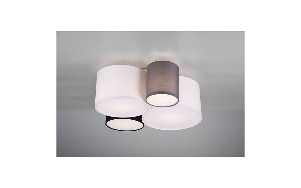 HLW LED LED Ceiling Lamp - Ceiling Lighting - Trion Hotia - E27 Fitting - 4 Lights - Round - Multicolor - Aluminum HLW LED LED Ceiling Lamp - Ceiling Lighting - Trion Hotia - E27 Fitting - 4 Lights - Round - Multicolor - Aluminum