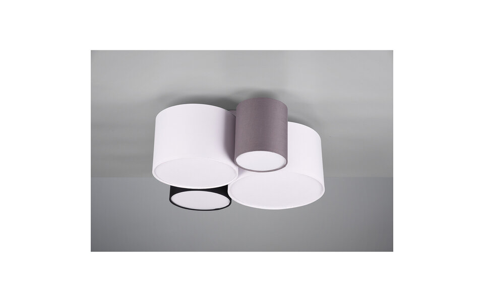 HLW LED LED Plafondlamp - Plafondverlichting - Trion Hotia - E27 Fitting - 4-lichts - Rond - Meerkleurig - Aluminium