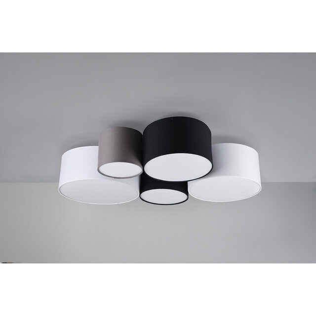 HLW LED LED Plafondlamp - Plafondverlichting - Trion Hotia - E27 Fitting - 5-lichts - Rond - Meerkleurig - Aluminium