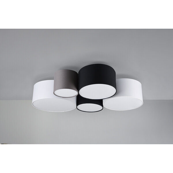 HLW LED LED Plafondlamp - Plafondverlichting - Trion Hotia - E27 Fitting - 5-lichts - Rond - Meerkleurig - Aluminium