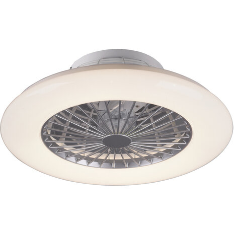 LED Plafondlamp met Ventilator - Plafondventilator - Trion Romina - 30W - Aanpasbare Kleur - Afstandsbediening - Dimbaar - Rond - Mat Titaan - Kunststof LED Plafondlamp met Ventilator - Plafondventilator - Trion Romina - 30W - Aanpasbare Kleur - Afstandsbediening - Dimbaar - Rond - Mat Titaan - Kunststof