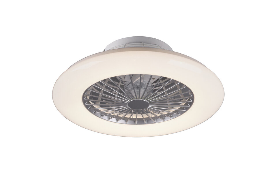 HLW LED LED Plafondlamp met Ventilator - Plafondventilator - Trion Romina - 30W - Aanpasbare Kleur - Afstandsbediening - Dimbaar - Rond - Mat Titaan - Kunststof