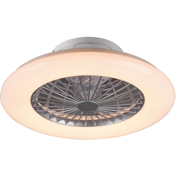 HLW LED LED Plafondlamp met Ventilator - Plafondventilator - Trion Romina - 30W - Aanpasbare Kleur - Afstandsbediening - Dimbaar - Rond - Mat Titaan - Kunststof HLW LED LED Plafondlamp met Ventilator - Plafondventilator - Trion Romina - 30W - Aanpasbare Kleur - Afstandsbediening - Dimbaar - Rond - Mat Titaan - Kunststof
