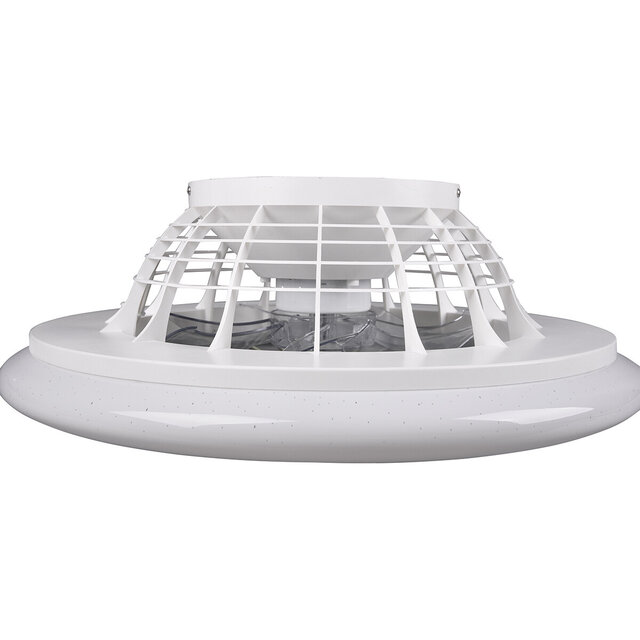 HLW LED LED Plafondlamp met Ventilator - Plafondventilator - Trion Romina - 30W - Aanpasbare Kleur - Afstandsbediening - Dimbaar - Rond - Mat Titaan - Kunststof