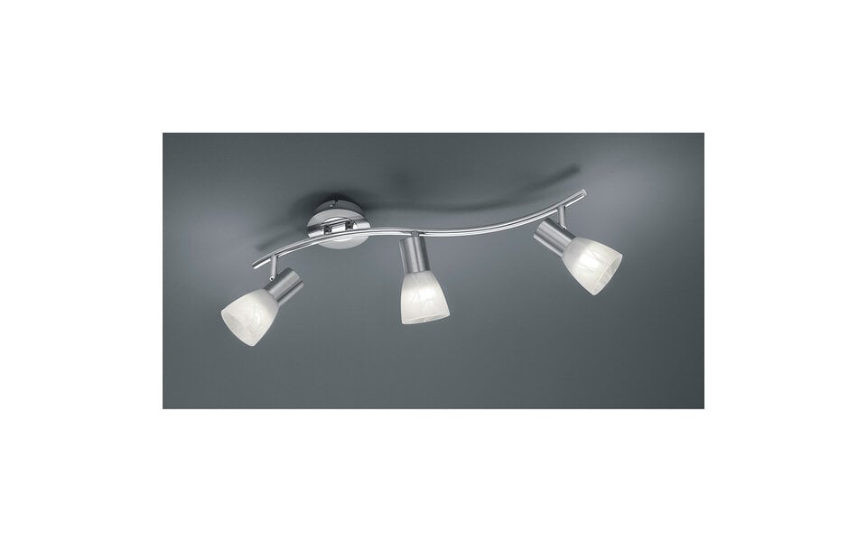 HLW LED LED Ceiling Spotlight - Trion Levino - E14 Fitting - Warm White 3000K - 3-light - Rectangular - Matte Nickel - Aluminum
