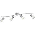 HLW LED LED Plafondspot - Trion Levino - E14 Fitting - Warm Wit 3000K - 4-lichts - Rechthoek - Mat Nikkel - Aluminium