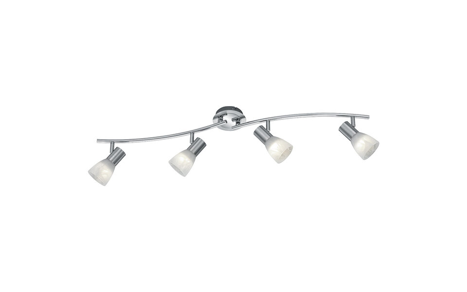 HLW LED LED Ceiling Spotlight - Trion Levino - E14 Fitting - Warm White 3000K - 4-light - Rectangular - Matte Nickel - Aluminum