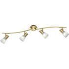 HLW LED LED Plafondspot - Trion Levino - E14 Fitting - Warm Wit 3000K - 4-lichts - Rechthoek - Mat Goud - Aluminium