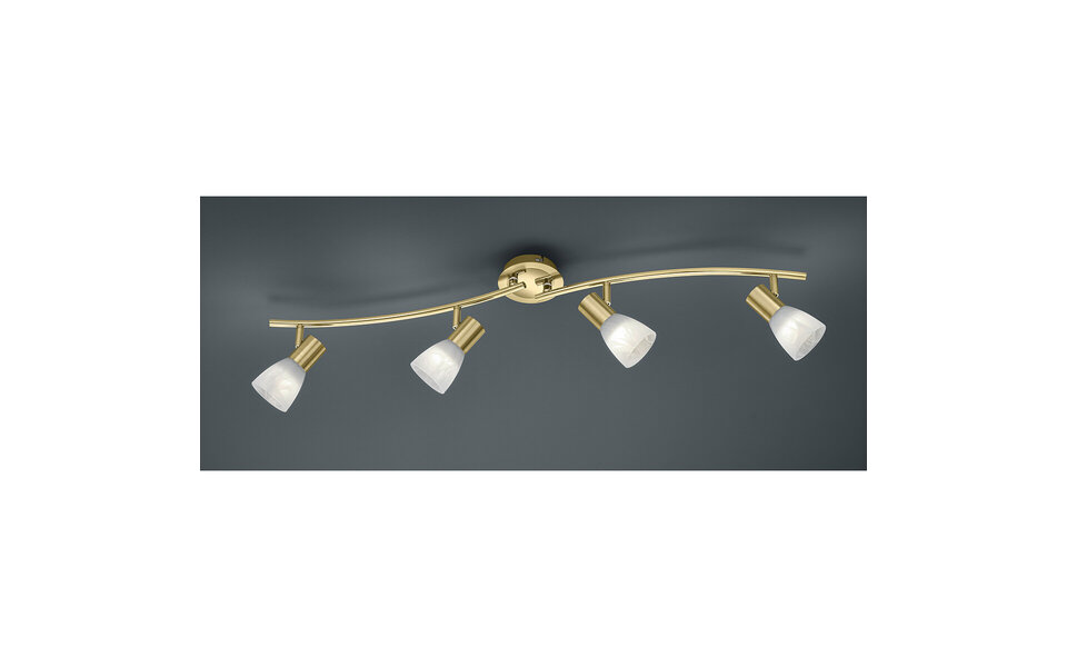 HLW LED LED Ceiling Spotlight - Trion Levino - E14 Fitting - Warm White 3000K - 4-light - Rectangular - Matte Gold - Aluminum HLW LED LED Ceiling Spotlight - Trion Levino - E14 Fitting - Warm White 3000K - 4-light - Rectangular - Matte Gold - Aluminum