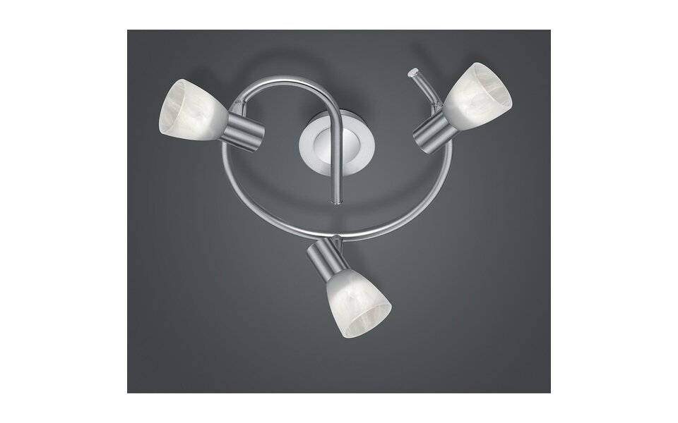 HLW LED LED Plafondspot - Trion Levino - E14 Fitting - Warm Wit 3000K - 3-lichts - Rond - Mat Nikkel - Aluminium