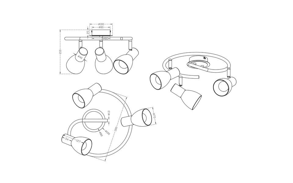 HLW LED LED Plafondspot - Trion Levino - E14 Fitting - Warm Wit 3000K - 3-lichts - Rond - Mat Nikkel - Aluminium