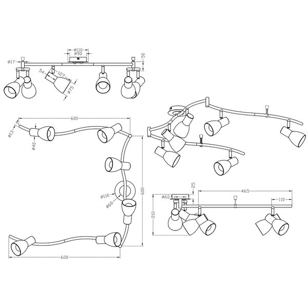 HLW LED LED Plafondspot - Trion Levino - E14 Fitting - Warm Wit 3000K - 6-lichts - Rechthoek - Mat Nikkel - Aluminium HLW LED LED Plafondspot - Trion Levino - E14 Fitting - Warm Wit 3000K - 6-lichts - Rechthoek - Mat Nikkel - Aluminium