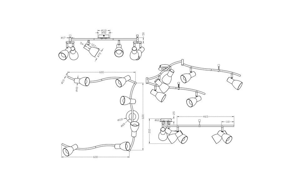 HLW LED LED Plafondspot - Trion Levino - E14 Fitting - Warm Wit 3000K - 6-lichts - Rechthoek - Mat Goud - Aluminium HLW LED LED Plafondspot - Trion Levino - E14 Fitting - Warm Wit 3000K - 6-lichts - Rechthoek - Mat Goud - Aluminium