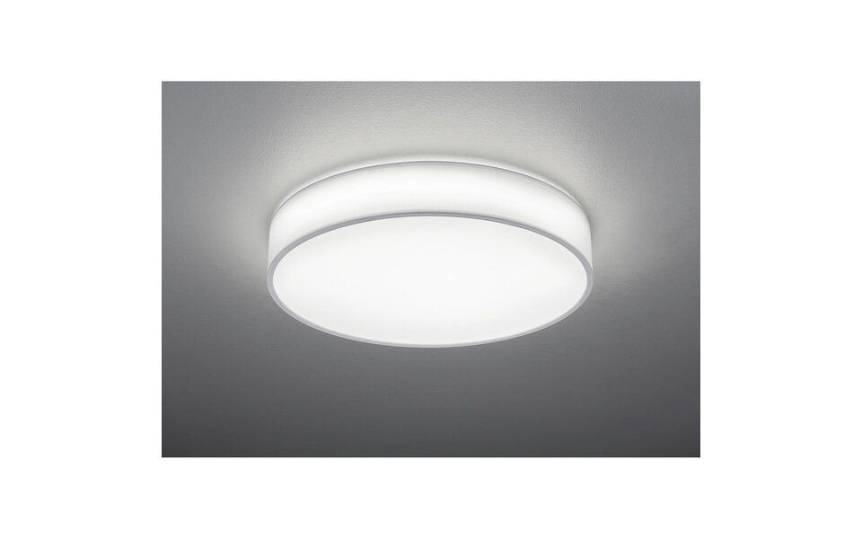HLW LED LED Plafondlamp - Plafondverlichting - Trion Lanago - 42W - Aanpasbare Kleur - Afstandsbediening - Dimbaar - Rond - Mat Wit - Textiel