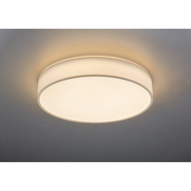 HLW LED LED Ceiling Lamp - Ceiling Lighting - Trion Lanago - 42W - Adjustable Color - Remote Control - Dimmable - Round - Matte White - Textile HLW LED LED Ceiling Lamp - Ceiling Lighting - Trion Lanago - 42W - Adjustable Color - Remote Control - Dimmable - Round - Matte White - Textile