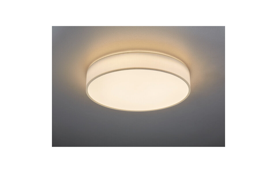HLW LED LED Plafondlamp - Plafondverlichting - Trion Lanago - 42W - Aanpasbare Kleur - Afstandsbediening - Dimbaar - Rond - Mat Wit - Textiel
