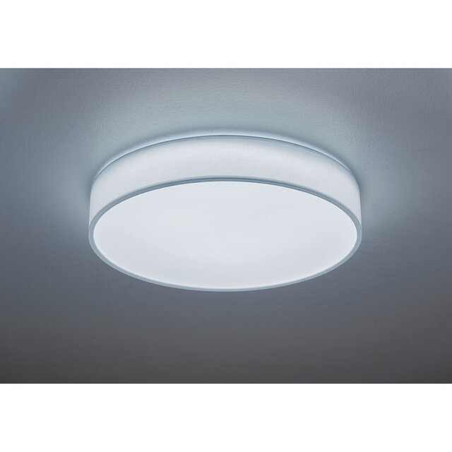 HLW LED LED Ceiling Lamp - Ceiling Lighting - Trion Lanago - 42W - Adjustable Color - Remote Control - Dimmable - Round - Matte White - Textile HLW LED LED Ceiling Lamp - Ceiling Lighting - Trion Lanago - 42W - Adjustable Color - Remote Control - Dimmable - Round - Matte White - Textile