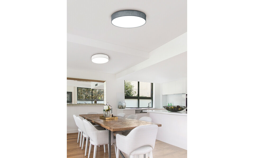 HLW LED LED Ceiling Lamp - Ceiling Lighting - Trion Lanago - 42W - Adjustable Color - Remote Control - Dimmable - Round - Matte White - Textile HLW LED LED Ceiling Lamp - Ceiling Lighting - Trion Lanago - 42W - Adjustable Color - Remote Control - Dimmable - Round - Matte White - Textile