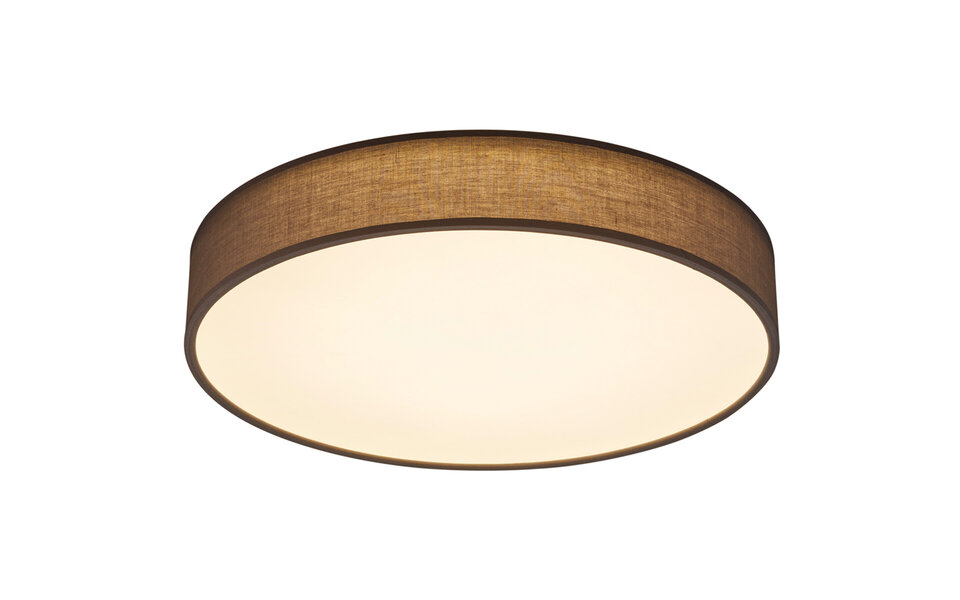 HLW LED LED Ceiling Lamp - Ceiling Lighting - Trion Lanago - 42W - Adjustable Color - Remote Control - Dimmable - Round - Matte Gray - Textile