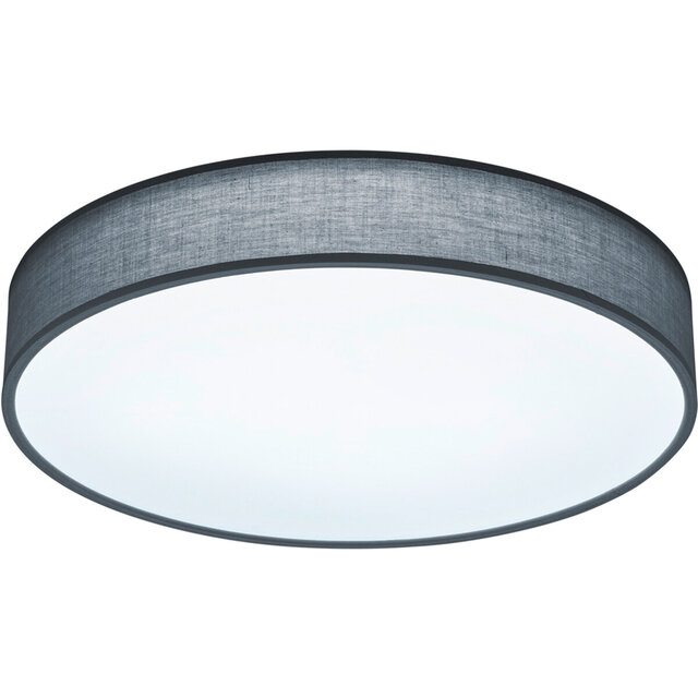 HLW LED LED Ceiling Lamp - Ceiling Lighting - Trion Lanago - 42W - Adjustable Color - Remote Control - Dimmable - Round - Matte Gray - Textile