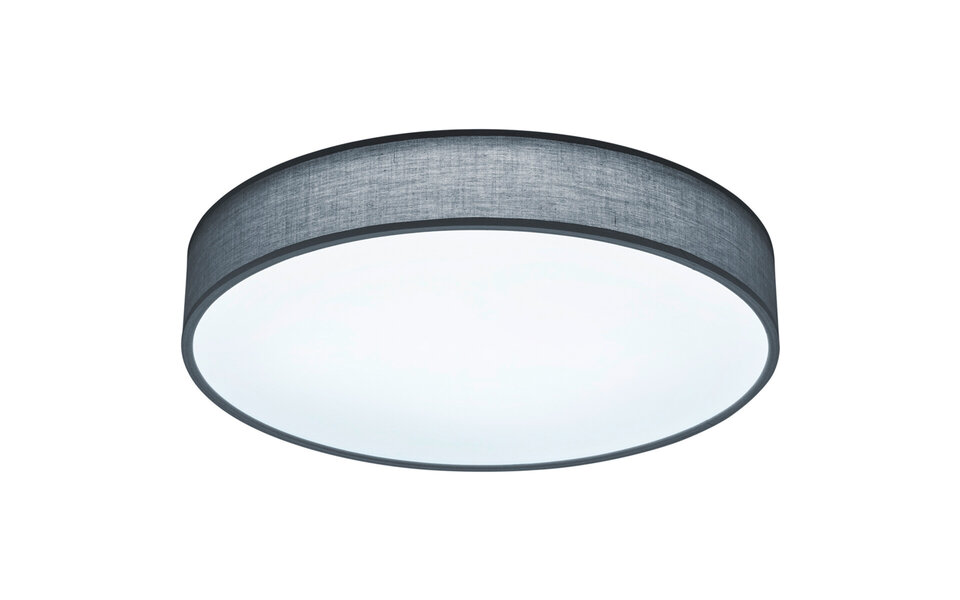 HLW LED LED Ceiling Lamp - Ceiling Lighting - Trion Lanago - 42W - Adjustable Color - Remote Control - Dimmable - Round - Matte Gray - Textile
