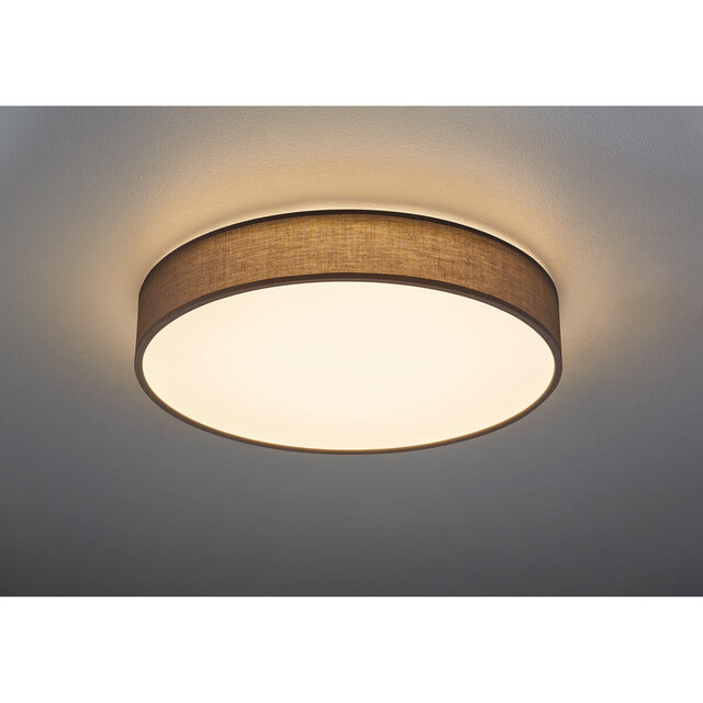 HLW LED LED Ceiling Lamp - Ceiling Lighting - Trion Lanago - 42W - Adjustable Color - Remote Control - Dimmable - Round - Matte Gray - Textile