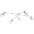 LED Ceiling Spotlight - Trion Mary - GU10 Fitting - 5-light - Rectangular - Matte White - Aluminum