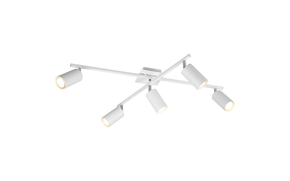 HLW LED LED Plafondspot - Trion Mary - GU10 Fitting - 5-lichts - Rechthoek - Mat Wit - Aluminium