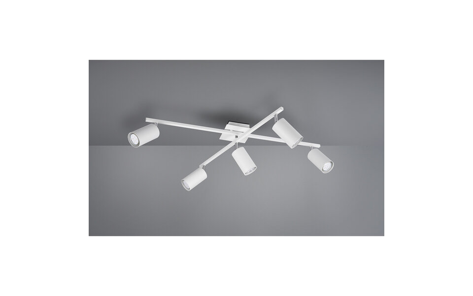 HLW LED LED Plafondspot - Trion Mary - GU10 Fitting - 5-lichts - Rechthoek - Mat Wit - Aluminium