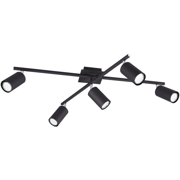HLW LED LED Plafondspot - Trion Mary - GU10 Fitting - 5-lichts - Rechthoek - Mat Zwart - Aluminium HLW LED LED Plafondspot - Trion Mary - GU10 Fitting - 5-lichts - Rechthoek - Mat Zwart - Aluminium
