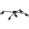 Zwarte LED plafondspot met 5 lichtpunten en GU10 fitting geschikt tot 35W