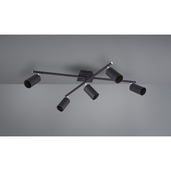 HLW LED LED Plafondspot - Trion Mary - GU10 Fitting - 5-lichts - Rechthoek - Mat Zwart - Aluminium HLW LED LED Plafondspot - Trion Mary - GU10 Fitting - 5-lichts - Rechthoek - Mat Zwart - Aluminium