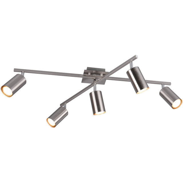 LED plafondspot Trion Mary - 5x GU10, mat nikkel verstelbaar Binnenverlichting LED plafondspot Trion Mary - 5x GU10, mat nikkel verstelbaar Binnenverlichting