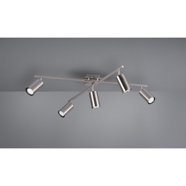 HLW LED LED Plafondspot - Trion Mary - GU10 Fitting - 5-lichts - Rechthoek - Mat Nikkel - Aluminium HLW LED LED Plafondspot - Trion Mary - GU10 Fitting - 5-lichts - Rechthoek - Mat Nikkel - Aluminium