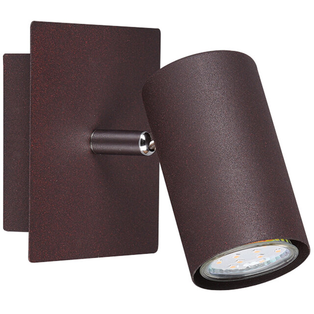 vierkante roestkleurige LED wandspot met GU10 fitting en maximaal 25W vermogen vierkante roestkleurige LED wandspot met GU10 fitting en maximaal 25W vermogen