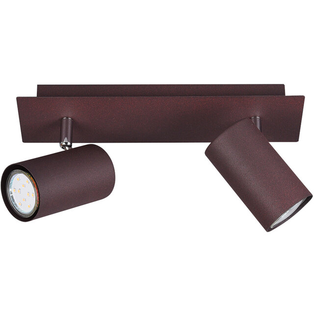 Roestkleurige 2-lichts LED plafondspot met GU10 fitting en maximaal 35W vermogen