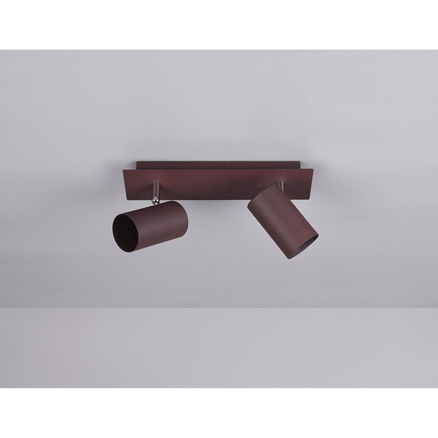 HLW LED LED Ceiling Spotlight - Trion Mary - GU10 Fitting - 2-light - Rectangular - Rust-colored - Aluminum