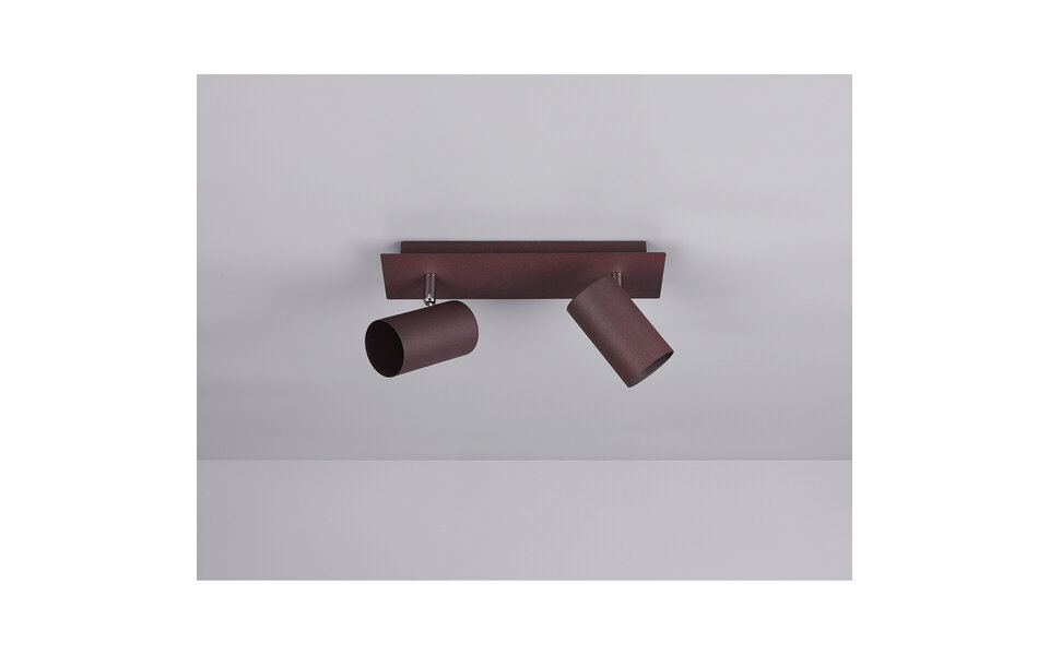 HLW LED LED Ceiling Spotlight - Trion Mary - GU10 Fitting - 2-light - Rectangular - Rust-colored - Aluminum