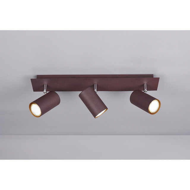 HLW LED LED Ceiling Spotlight - Trion Mary - GU10 Fitting - 3-light - Rectangular - Rust-colored - Aluminum HLW LED LED Ceiling Spotlight - Trion Mary - GU10 Fitting - 3-light - Rectangular - Rust-colored - Aluminum