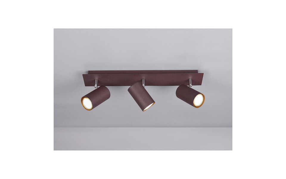 HLW LED LED Ceiling Spotlight - Trion Mary - GU10 Fitting - 3-light - Rectangular - Rust-colored - Aluminum HLW LED LED Ceiling Spotlight - Trion Mary - GU10 Fitting - 3-light - Rectangular - Rust-colored - Aluminum