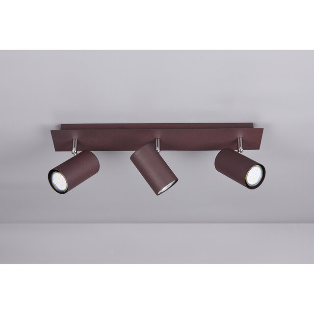 HLW LED LED Ceiling Spotlight - Trion Mary - GU10 Fitting - 3-light - Rectangular - Rust-colored - Aluminum HLW LED LED Ceiling Spotlight - Trion Mary - GU10 Fitting - 3-light - Rectangular - Rust-colored - Aluminum