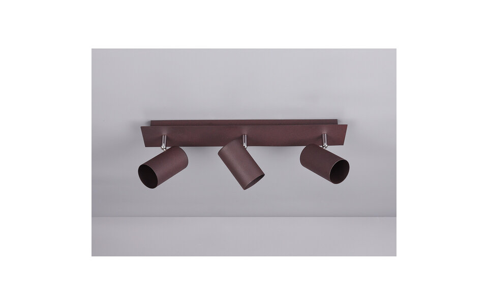 HLW LED LED Plafondspot - Trion Mary - GU10 Fitting - 3-lichts - Rechthoek - Roestkleur - Aluminium