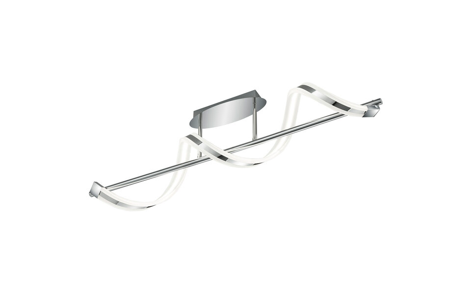 HLW LED LED Plafondlamp - Plafondverlichting - Trion Syndi - 20W - Warm Wit 3000K - Dimbaar - Rechthoek - Mat Chroom - Aluminium