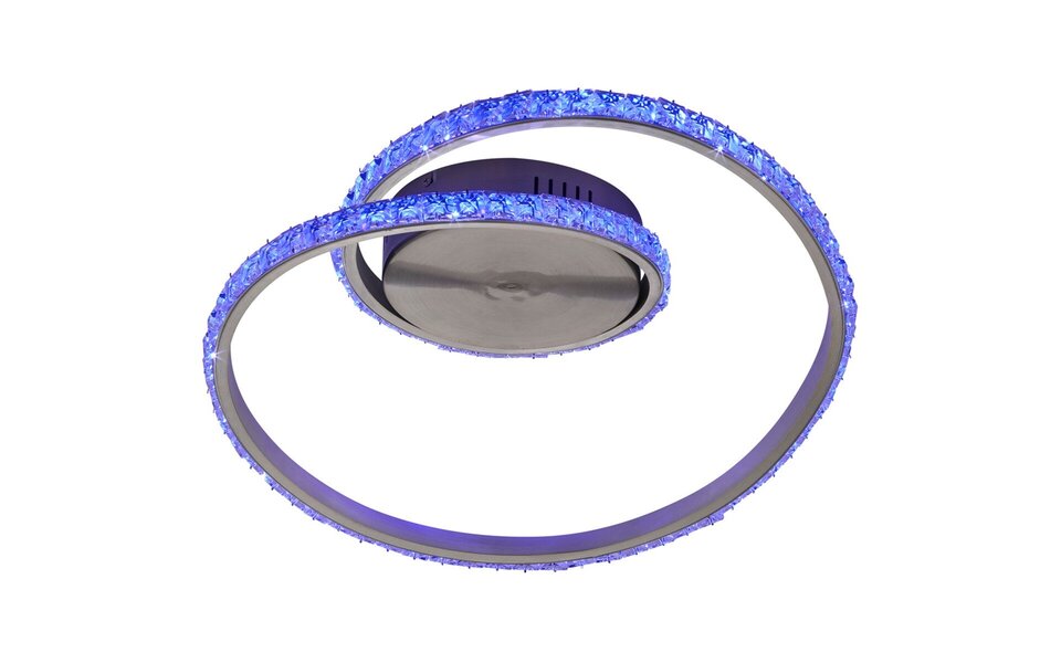 HLW LED LED Plafondlamp - Plafondverlichting - Trion Nubi - 19W - Warm Wit 3000K- RGBW - Afstandsbediening - Dimbaar - Rond - Mat Grijs - Aluminium