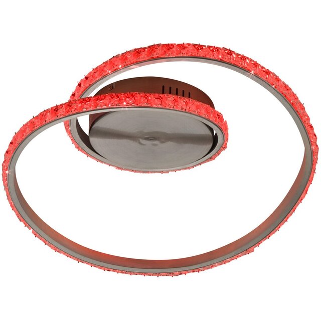 HLW LED LED Plafondlamp - Plafondverlichting - Trion Nubi - 19W - Warm Wit 3000K- RGBW - Afstandsbediening - Dimbaar - Rond - Mat Grijs - Aluminium