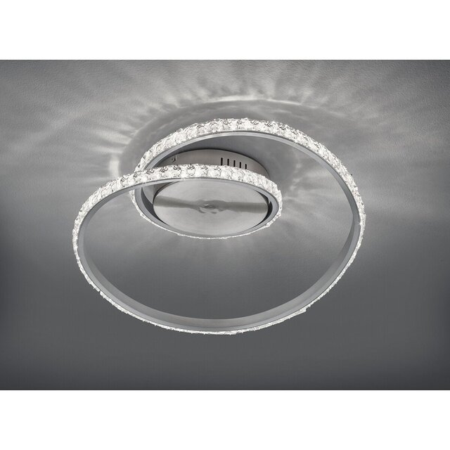 HLW LED LED Plafondlamp - Plafondverlichting - Trion Nubi - 19W - Warm Wit 3000K- RGBW - Afstandsbediening - Dimbaar - Rond - Mat Grijs - Aluminium