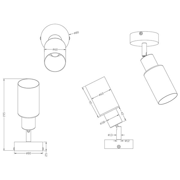 HLW LED LED Wandspot - Trion Smast - E14 Fitting - Rond - Mat Nikkel - Aluminium HLW LED LED Wandspot - Trion Smast - E14 Fitting - Rond - Mat Nikkel - Aluminium
