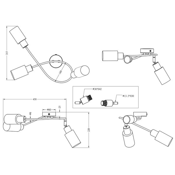 HLW LED LED Plafondspot - Trion Smast - E14 Fitting - 3-lichts - Rechthoek - Mat Nikkel - Aluminium HLW LED LED Plafondspot - Trion Smast - E14 Fitting - 3-lichts - Rechthoek - Mat Nikkel - Aluminium